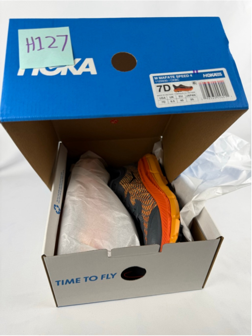 Men's Hoka Mafate Speed 4 Athletic Shoes 7 Gray Orange - Picture 7 of 13